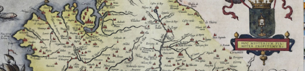 mapa do antigo Reino de Galicia, na Península Ibérica Medieval, relacionada ao sobrenome Araújo