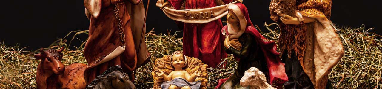 Imagem de um presépio, simbolizando o nascimento do menino jesus, que deu origem ao nascimento