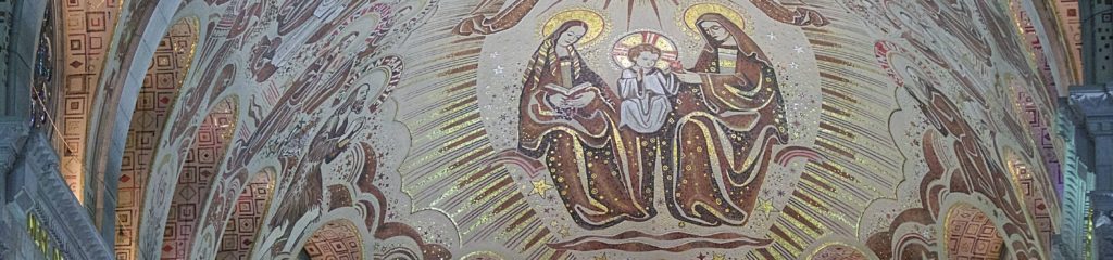 Interior da Basílica de Santa Ana de Beaupré, no Quebec, Canadá