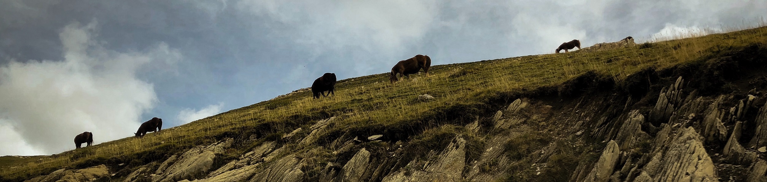 Montanha Puerto de Larrau em Navarra, na fronteira entre Espanha e França