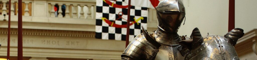 Armaduras de metal no Metropolitan Museum of Art de Nova York