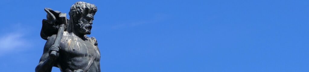 Estátua de Thor na ponte Djurgårdsbron, em Estocolmo, Suécia