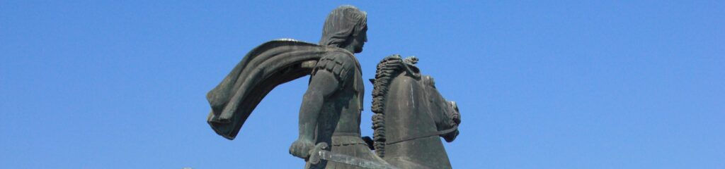 Monumento a Alexandre, o Grande, em Tessalônica, na Grécia